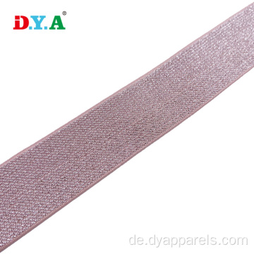 30 mm rosa elastisches Splitter Metallic Kleidungsbandelastikband